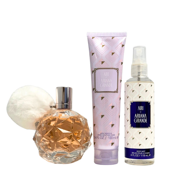 ARAR4 - Ariana Grande Ari 3 Pc. Gift Set for Women - Body Souffle 3.4 oz + EDP SPR 3.4 oz + Body Mist 4 oz
