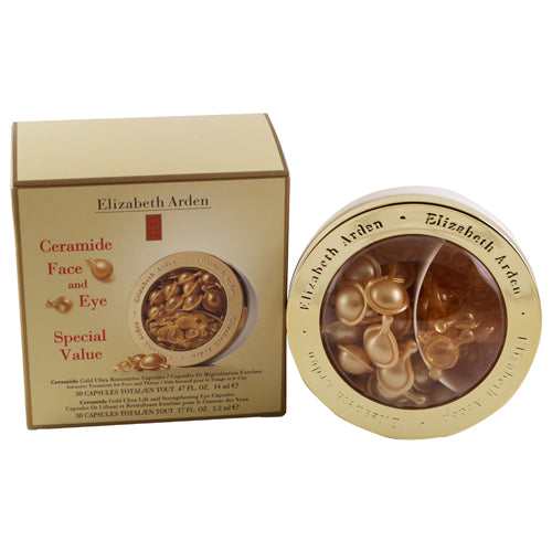 ELZ88 - Elizabeth Arden Ceramide Gold Ultra Restorative Facial Capsules + Ultra Lift & S for Women | 0.47 oz / 14.1 ml