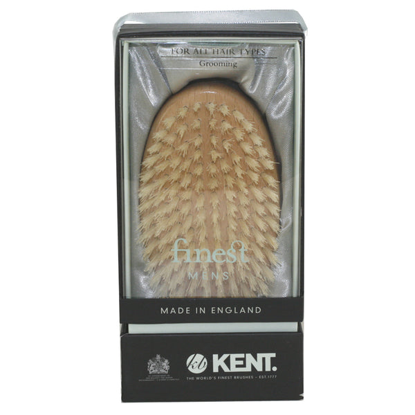 KOB10 - Kent Brushes Oval Beachwood Brush for Men - Pure Bristles - White