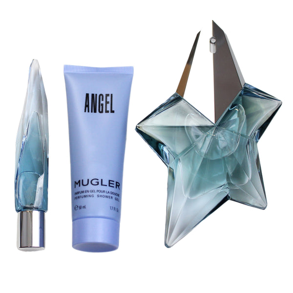 ANGP17 - Thierry Mugler Angel 3 Pc. Gift Set for Women - EDP 0.3 oz + Bath & S/G 1.7 oz + EDP 1.7 oz