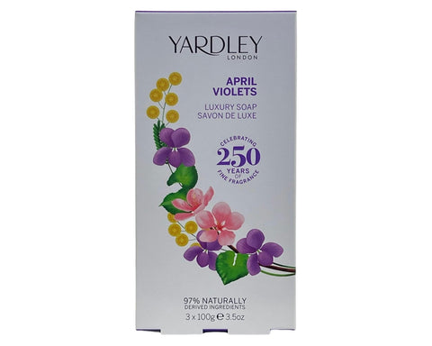 AVS3 - April Violets Soap for Women - 3 Pack - 3.5 oz / 100 g