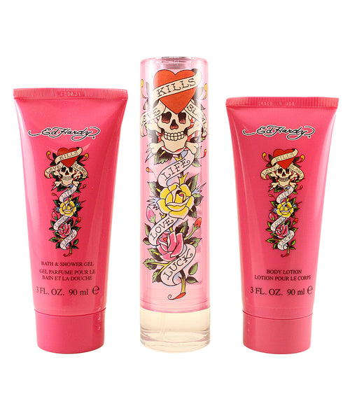 EDH73 - Christian Audigier Ed Hardy 3 Pc. Gift Set for Women - Default Title
