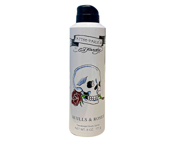 SNR6M - Ed Hardy Skulls & Roses Body Spray for Men - 6 oz / 171 g