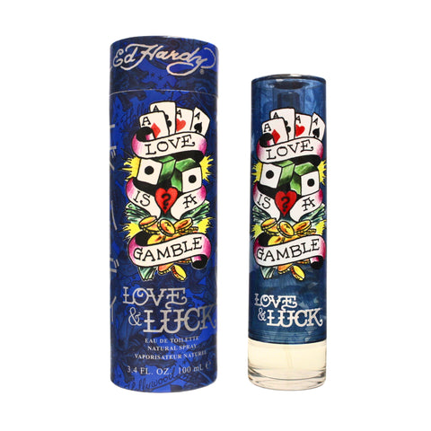 EDHL13M - Ed Hardy Love & Luck Love Is A Gamble Eau De Toilette for Men - 3.4 oz / 100 ml