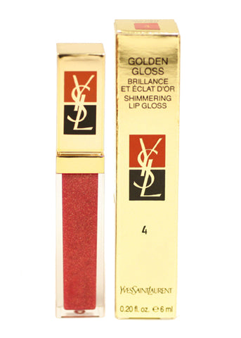 YSL04 - Golden Gloss Shimmering Lip Gloss for Women - 0.2 oz / 6 ml - #4 Golden Fuschia
