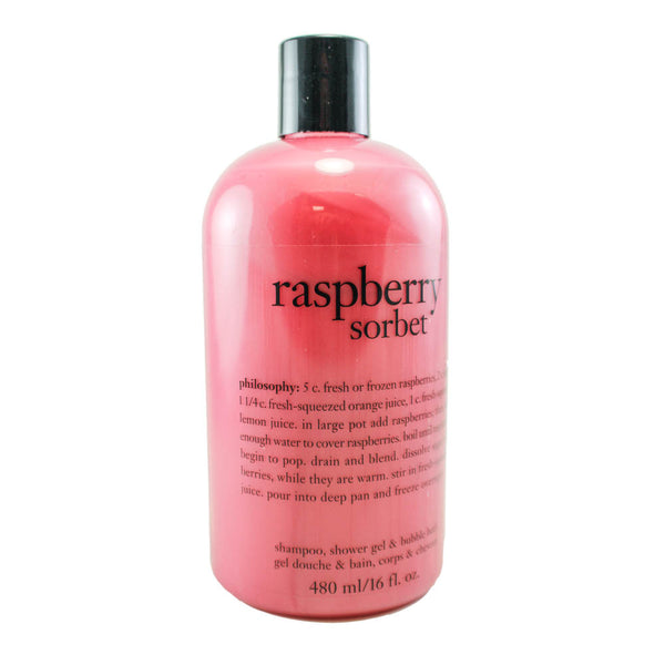 RS16 - Raspberry Sorbet 3 In 1 Shampoo Shower Gel & Bubble Bath  for Women - 16 oz / 480 ml