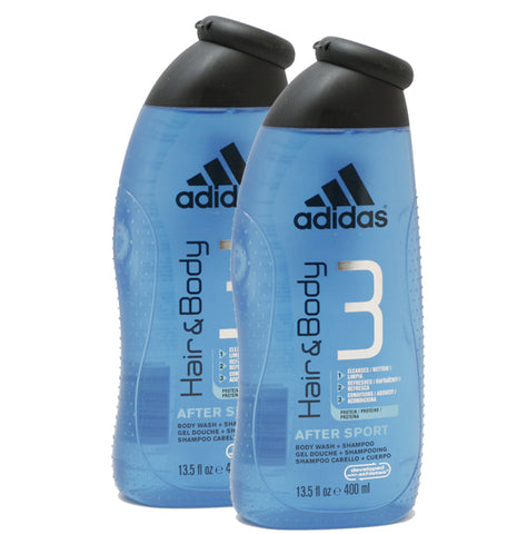 ADS27M - Adidas After Sport Hair & Body Wash for Men - 2 Pack - 13.5 oz / 400 ml