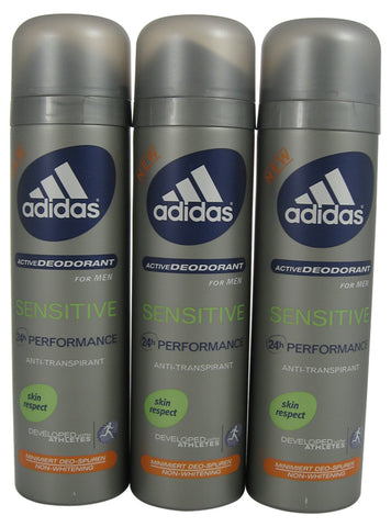 ADD49M - Adidas Sensitive Anti-Perspirant for Men - 3 Pack - Spray - 5 oz / 150 ml - Alcohol Free