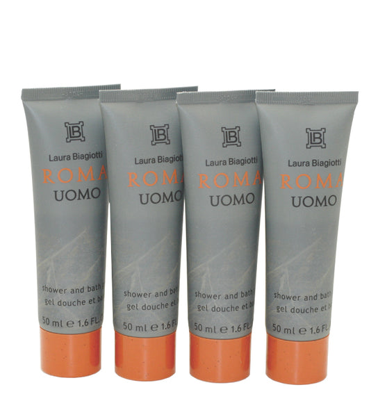 RO35M - Roma Uomo Bath & Shower Gel for Men - 4 Pack - 1.7 oz / 50 ml - Pack