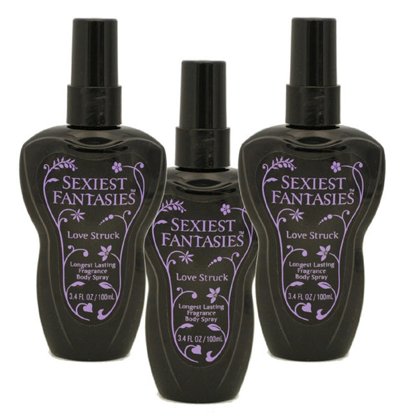 SMF12 - Sexiest Fantasies Long Lasting Fragrance Body Spray for Women - 3 Pack - 3.4 oz / 100 ml