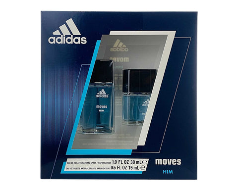 ADD8M - Adidas Moves 2 Pc. Gift Set ( Eau De Toilette Spray 1.0 Oz + Eau De Toilette Spray 0.5 Oz ) for Men by Adidas
