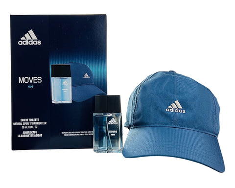 ADMS2M - Adidas Adidas Moves 2 Pc. Gift Set for Men - EDT 1 oz + Adidas Cap