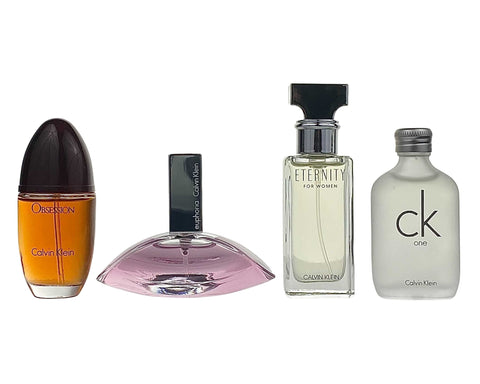 CAL16 - Calvin Klein Collection 4 Pc. Gift Set (  Eau De Parfum Spray 0.5 Oz / 15 Ml Of Obsession Eternity & Euphoria + Eau De Toilette 0.5 Oz / 15 Ml Ck One ) for Women by Calvin Klein