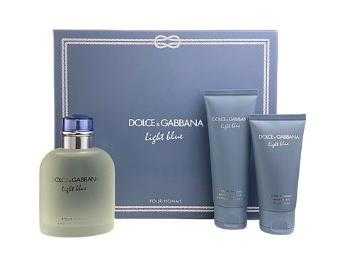 DO85M - Dolce & Gabbana Dolce & Gabbana Light Blue Pour Homme 3 Pc. Gift Set 