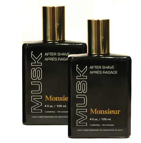 MO40M - Dana Monsieur Musk Aftershave for Men - 8 Pack - 1 oz / 30 ml
