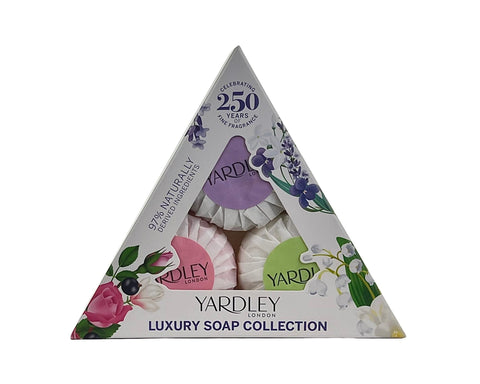 YAM41 - Yardley Of London Luxury Soap Collection 3 Pc Gift Set ( 3 Luxury Soaps 1.7 Oz Each Of English Lavender + English Rose + Lily Of The Valley ) for Women by Yardley Of London