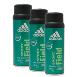 AD416M - Adidas Sport Field 24 Hour Deodorant for Men - 3 Pack - Body Spray - 5 oz / 150 ml