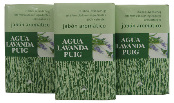 AGL33 - Agua Lavanda Puig Soap for Men - 3 Pack - 4.4 oz / 130 ml - Pack