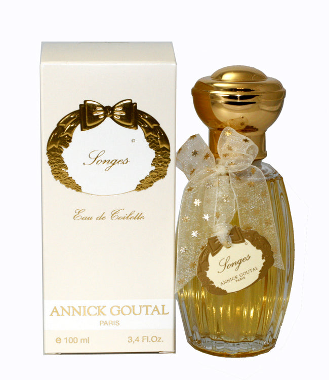 Pochette De Rangement Annick Goutal Paris Brodée - Tissu Crème Doré - 12x17 Cm - Occasion