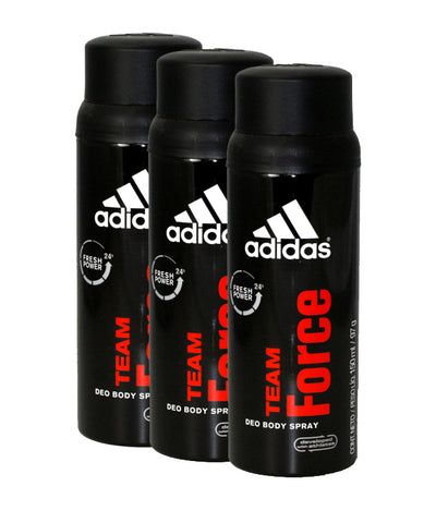 AD414M - Adidas Team Force 24 Hour Deodorant for Men - 3 Pack - Body Spray - 5 oz / 150 ml